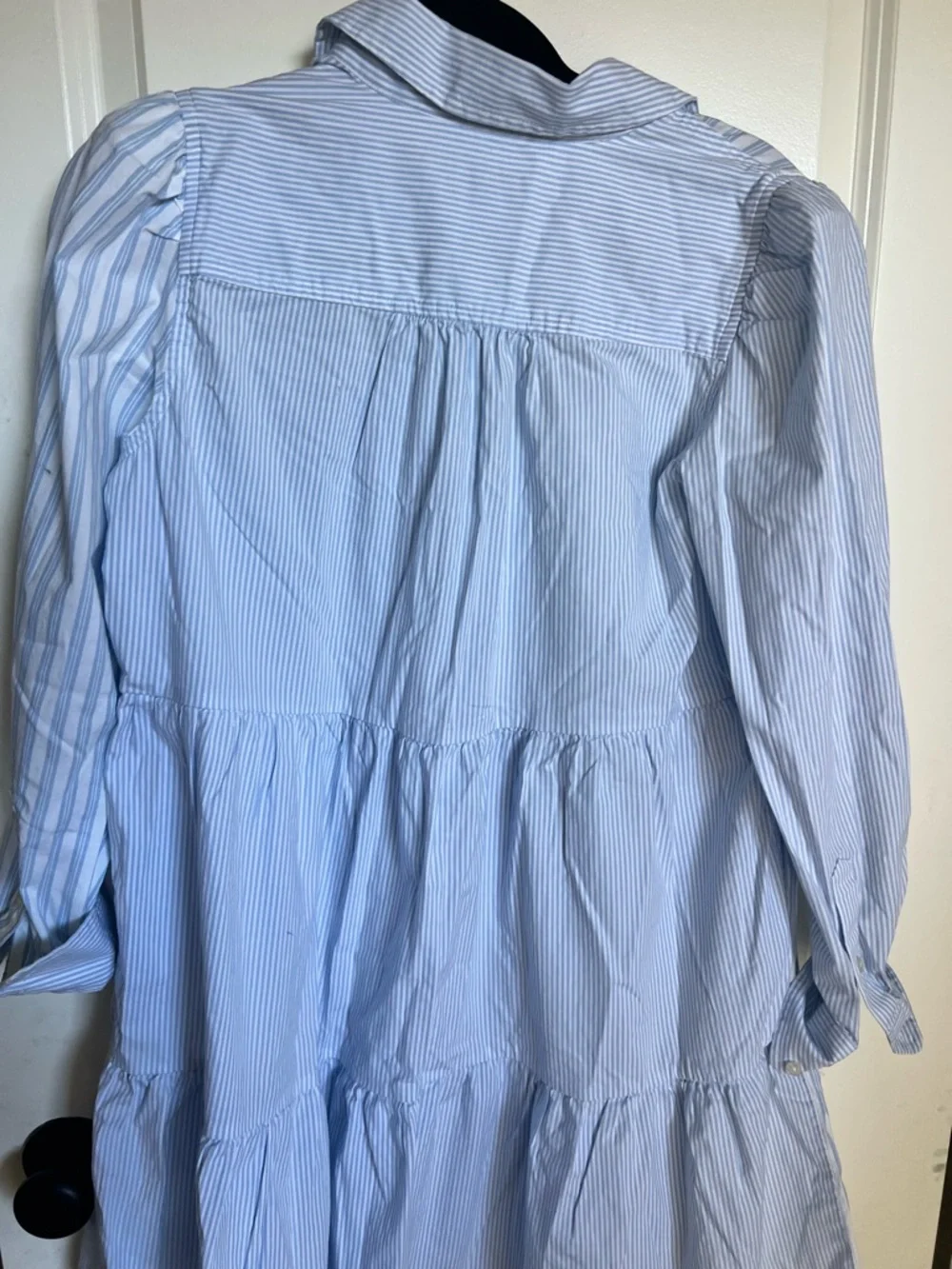 crown & ivy Light Blue & White Striped Shirt Dress - Picture 5 of 5